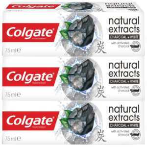 COLGATE Natural Extracts Zubní pasta Charcoal+White 3x 75 ml