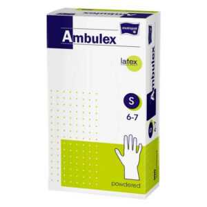 MATOPAT Ambulex rukavice latexové jemně pudrované S 100 kusů