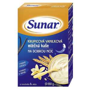 SUNAR Krupicová mléčná kaše na dobru noc vanilková od 6 měs. 225 g